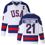 Mike Eruzione #21 white USA 1980 Miracle on Ice Hockey Jersey for men thumbnail