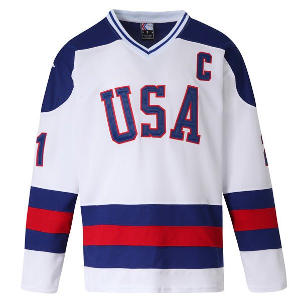 1980 olympic michael eruzione usa men&#39;s hockey jersey front