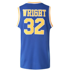 Monica Wright #32 Royal Blue Basketball Jersey - Back View with Stitched Name