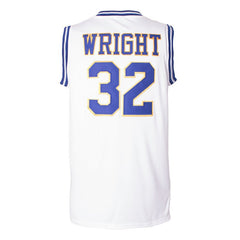 Monica Wright #32 White Love and Basketball Movie Jersey - Back View with Stitched Numbers