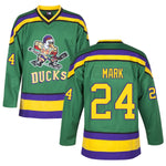 Peter Mark 24 Mighty Ducks Movie Ice Hockey Jersey JERSEY ONE thumbnail