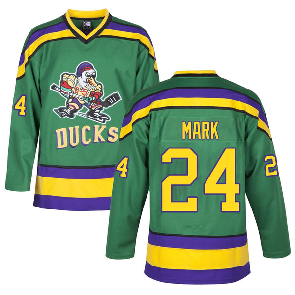 Peter Mark 24 Mighty Ducks Movie Ice Hockey Jersey JERSEY ONE