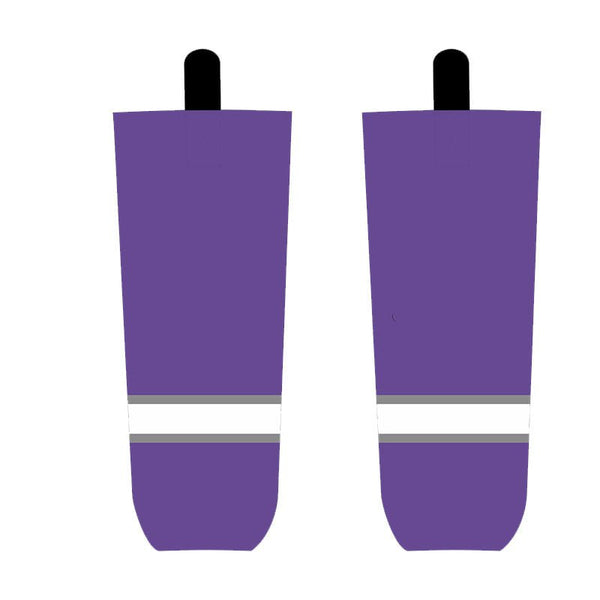 Purple White Ice Hockey Socks Jersey One