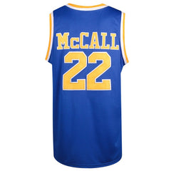 Quincy McCall #22 Crenshaw High School Blue Jersey - Back View Stitched