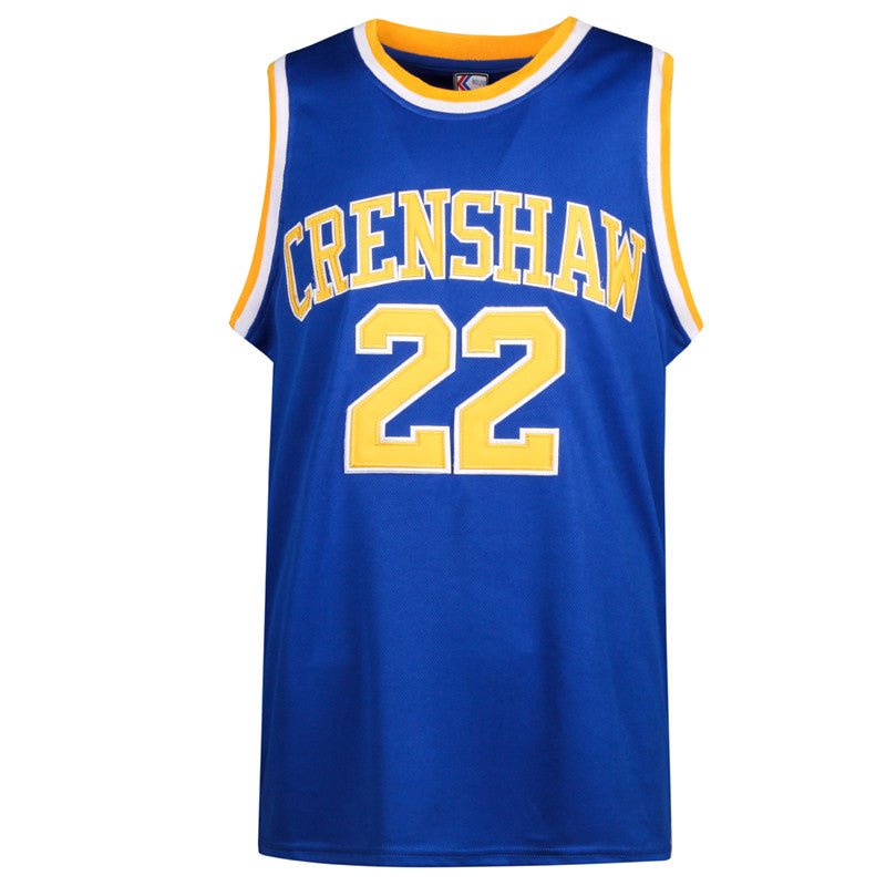Quincy McCall #22 Crenshaw High School Blue Basketball Jersey - Front View