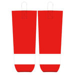 Red White Ice Hockey Socks Jersey One thumbnail