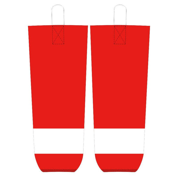 Red White Ice Hockey Socks Jersey One
