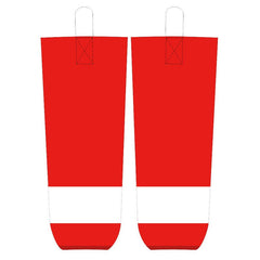 Red White Ice Hockey Socks Jersey One
