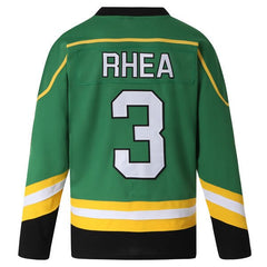 Ross Rhea #3 St. John's Shamrocks Green Jersey - Back View with Stitched RHEA Name
