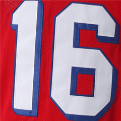 Close-up of Stitched Number 16 Detail on Washington Sentinels Football Jersey