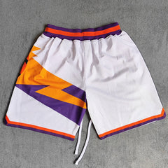 Sun Printed Streetwear Basketball Shorts with Zipper Pockets Jersey One