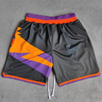 Sun Printed Streetwear Basketball Shorts with Zipper Pockets Jersey One thumbnail