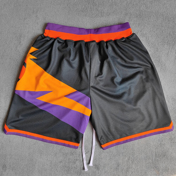 Sun Printed Streetwear Basketball Shorts with Zipper Pockets Jersey One