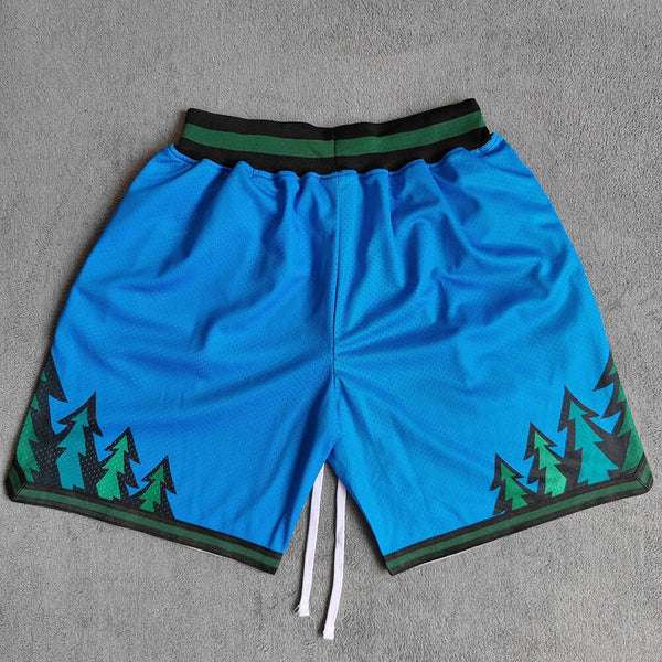 Timber Printed Streetwear Basketball Shorts with Zipper Pockets Jersey One