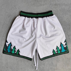 Timber Printed Streetwear Basketball Shorts with Zipper Pockets Jersey One
