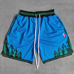 Timber Printed Streetwear Basketball Shorts with Zipper Pockets Jersey One