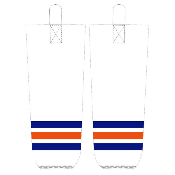 White Blue Orange Ice Hockey Socks Jersey One