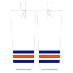 White Blue Orange Ice Hockey Socks Jersey One
