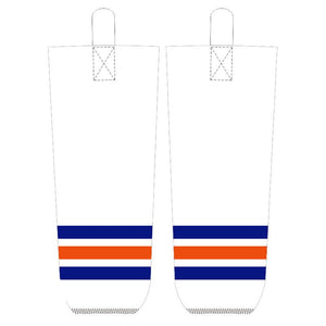 White Blue Orange Ice Hockey Socks