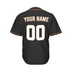 Women's Custom Black Button Down Baseball Jersey