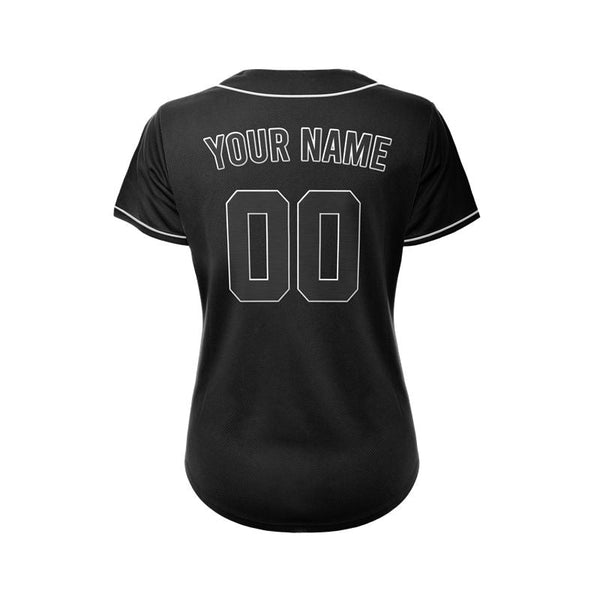 Women Custom Baseball Jersey Black White Design Jersey One