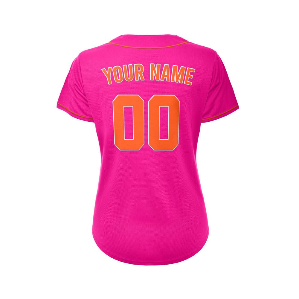 Women's Custom Deep Pink Button Down Baseball Jersey