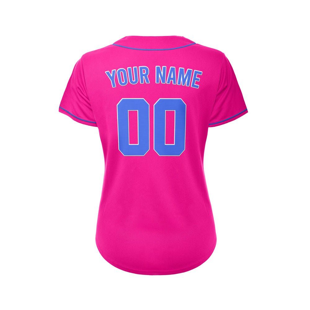 Women's Custom Deep Pink Button Down Baseball Jersey