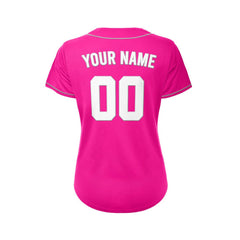 Women's Custom Deep Pink Button Down Baseball Jersey