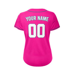 Women's Custom Deep Pink Button Down Baseball Jersey