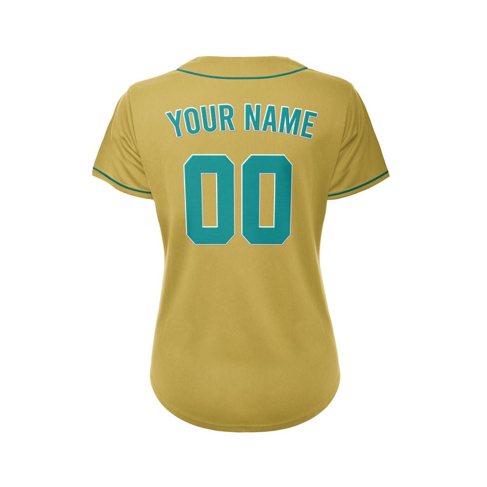 Women's Custom Gold Button Down Baseball Jersey