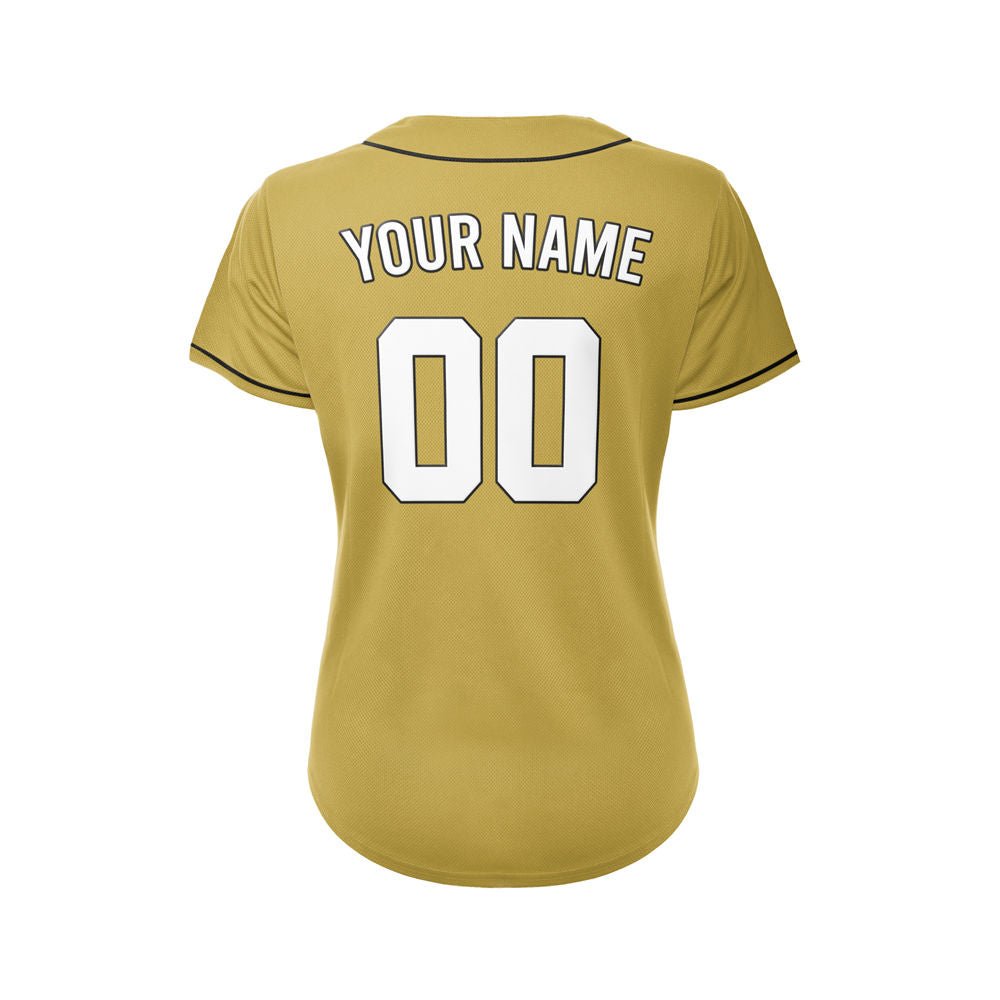 Women's Custom Gold Button Down Baseball Jersey
