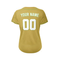 Women's Custom Gold Button Down Baseball Jersey