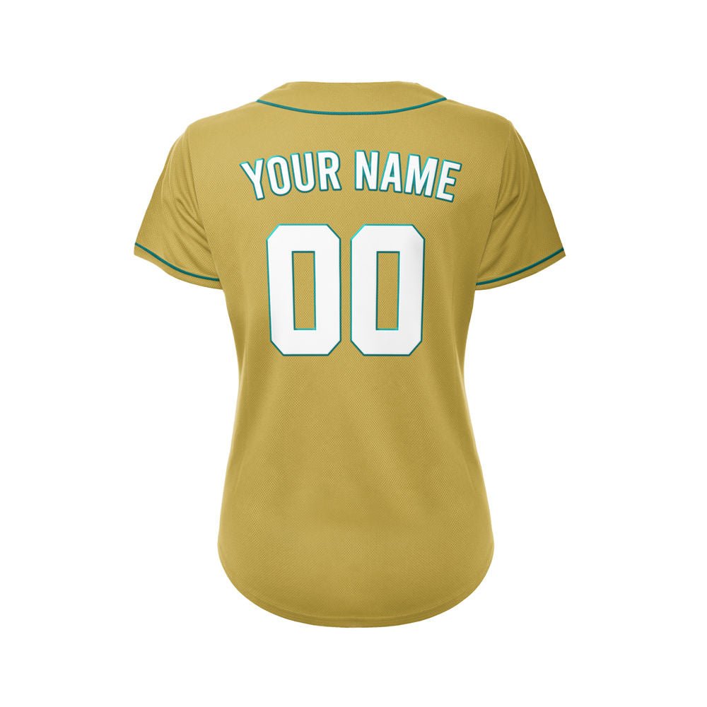 Women's Custom Gold Button Down Baseball Jersey