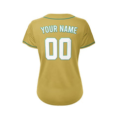 Women's Custom Gold Button Down Baseball Jersey