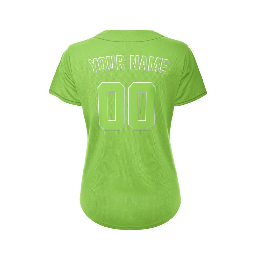 Women's Custom Green Button Down Baseball Jersey