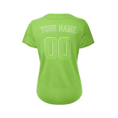 Women's Custom Green Button Down Baseball Jersey