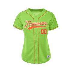 Women's Custom Green Button Down Baseball Jersey