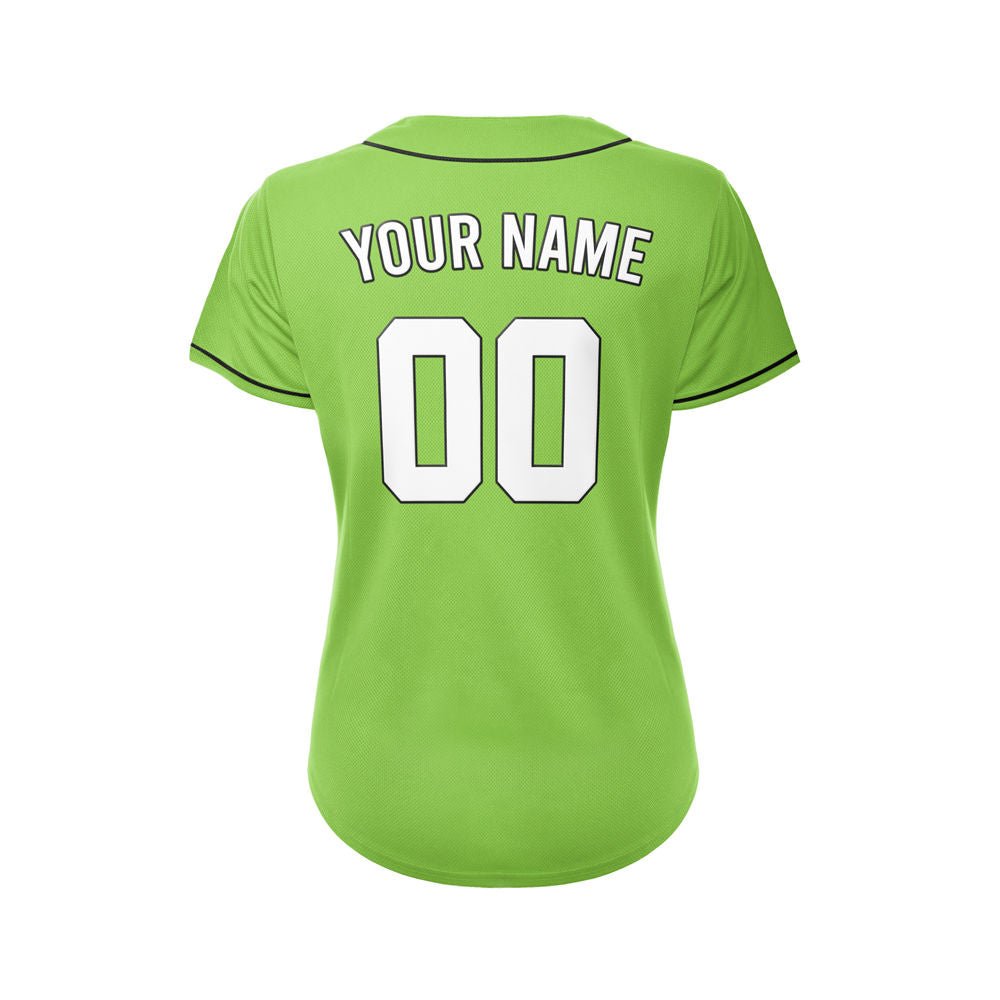 Women's Custom Green Button Down Baseball Jersey