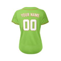 Women's Custom Green Button Down Baseball Jersey