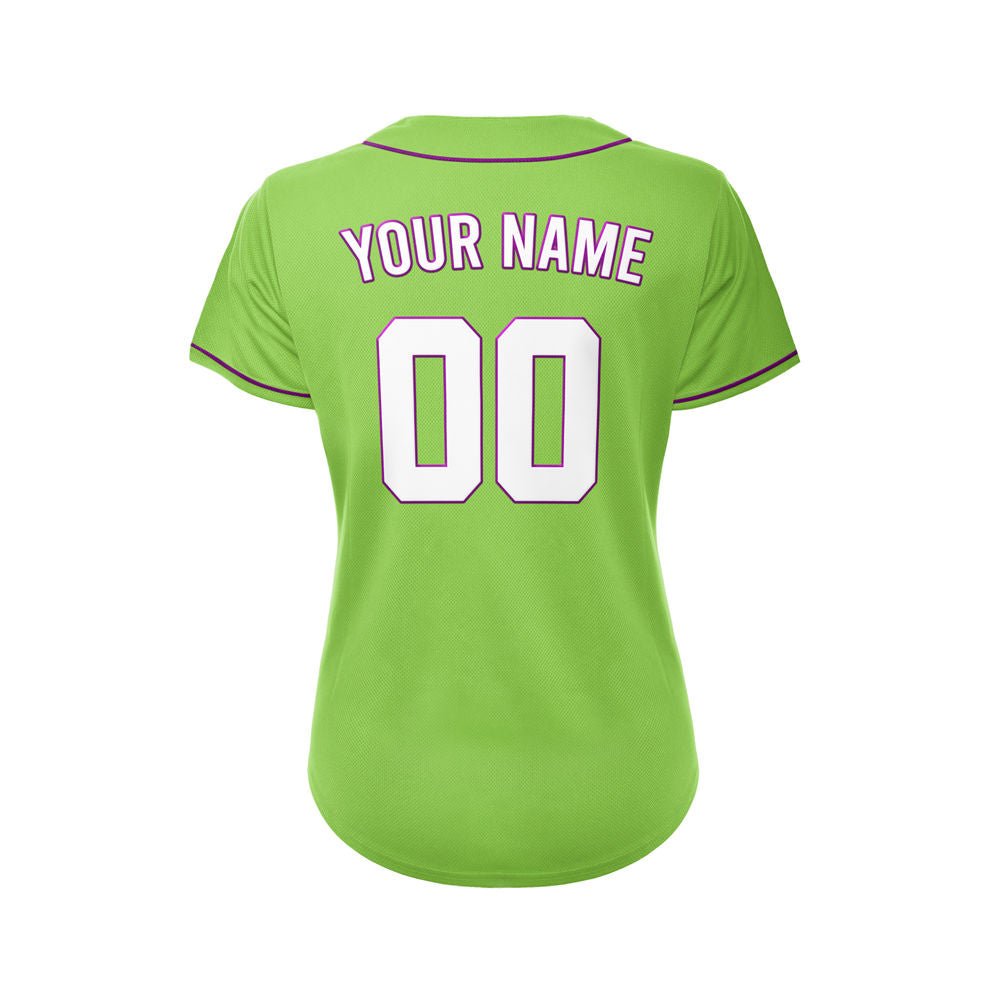 Women's Custom Green Button Down Baseball Jersey