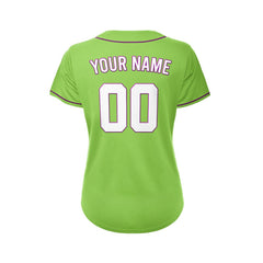 Women's Custom Green Button Down Baseball Jersey