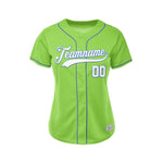 Women's Custom Green Button Down Baseball Jersey thumbnail