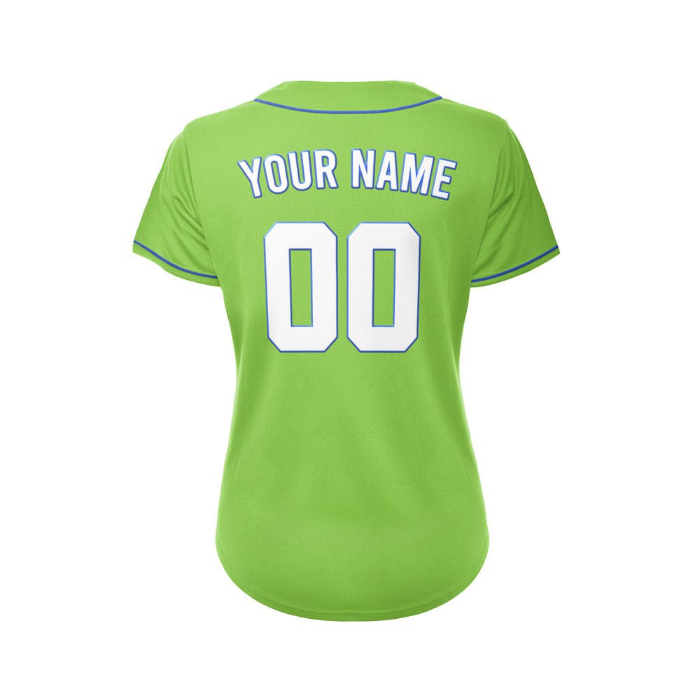 Women's Custom Green Button Down Baseball Jersey