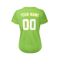 Women's Custom Green Button Down Baseball Jersey