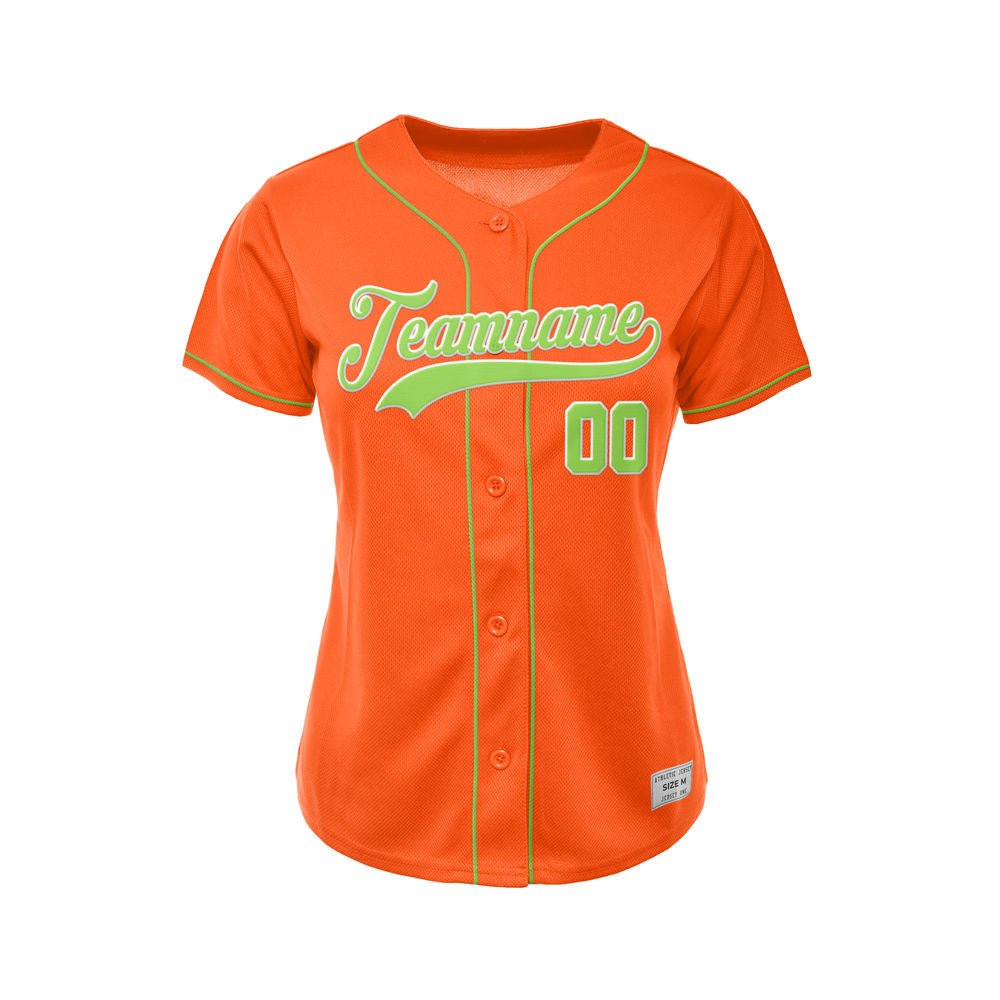 Women's Custom Orange Button Down Baseball Jersey
