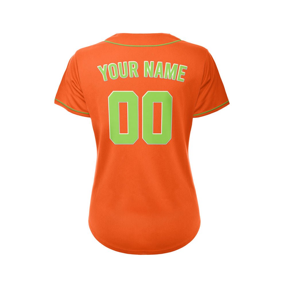 Women's Custom Orange Button Down Baseball Jersey