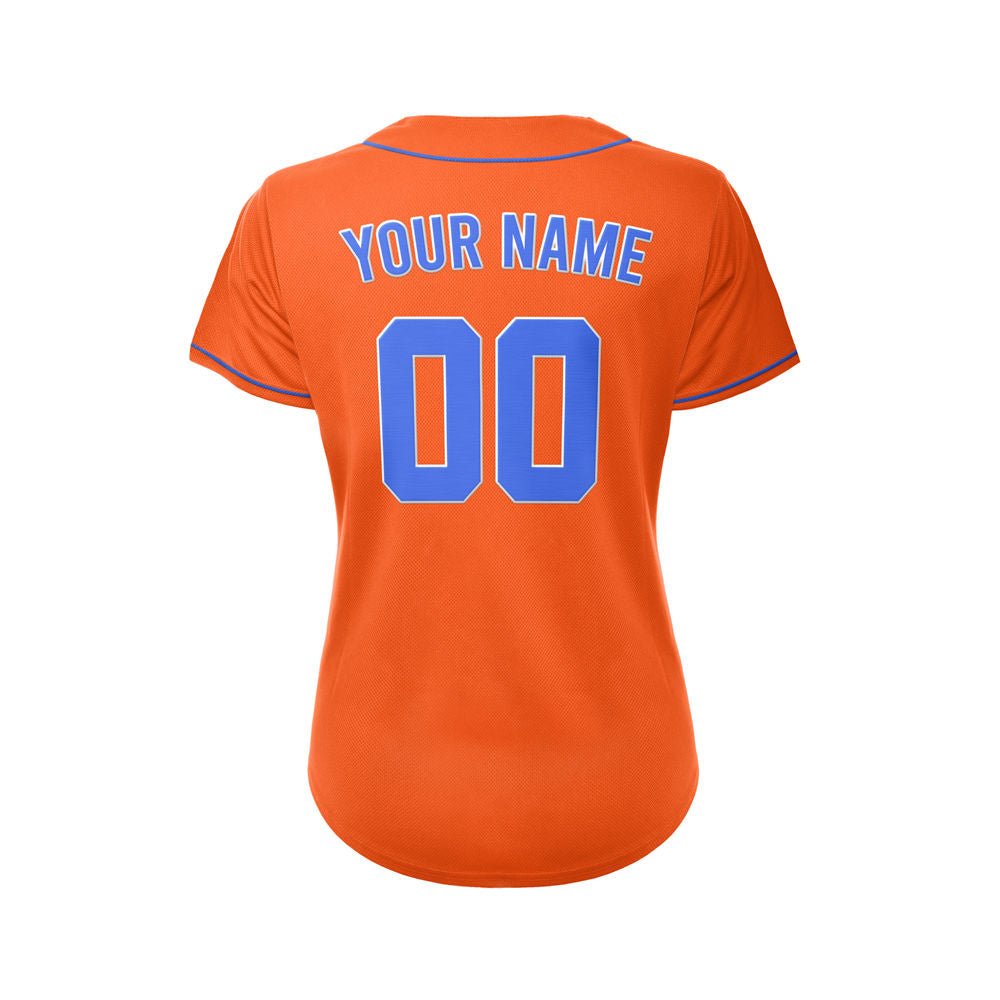 Women's Custom Orange Button Down Baseball Jersey