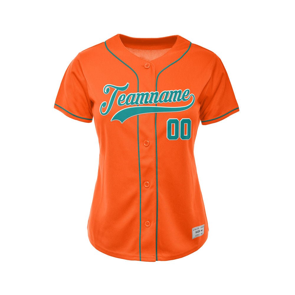 Women's Custom Orange Button Down Baseball Jersey