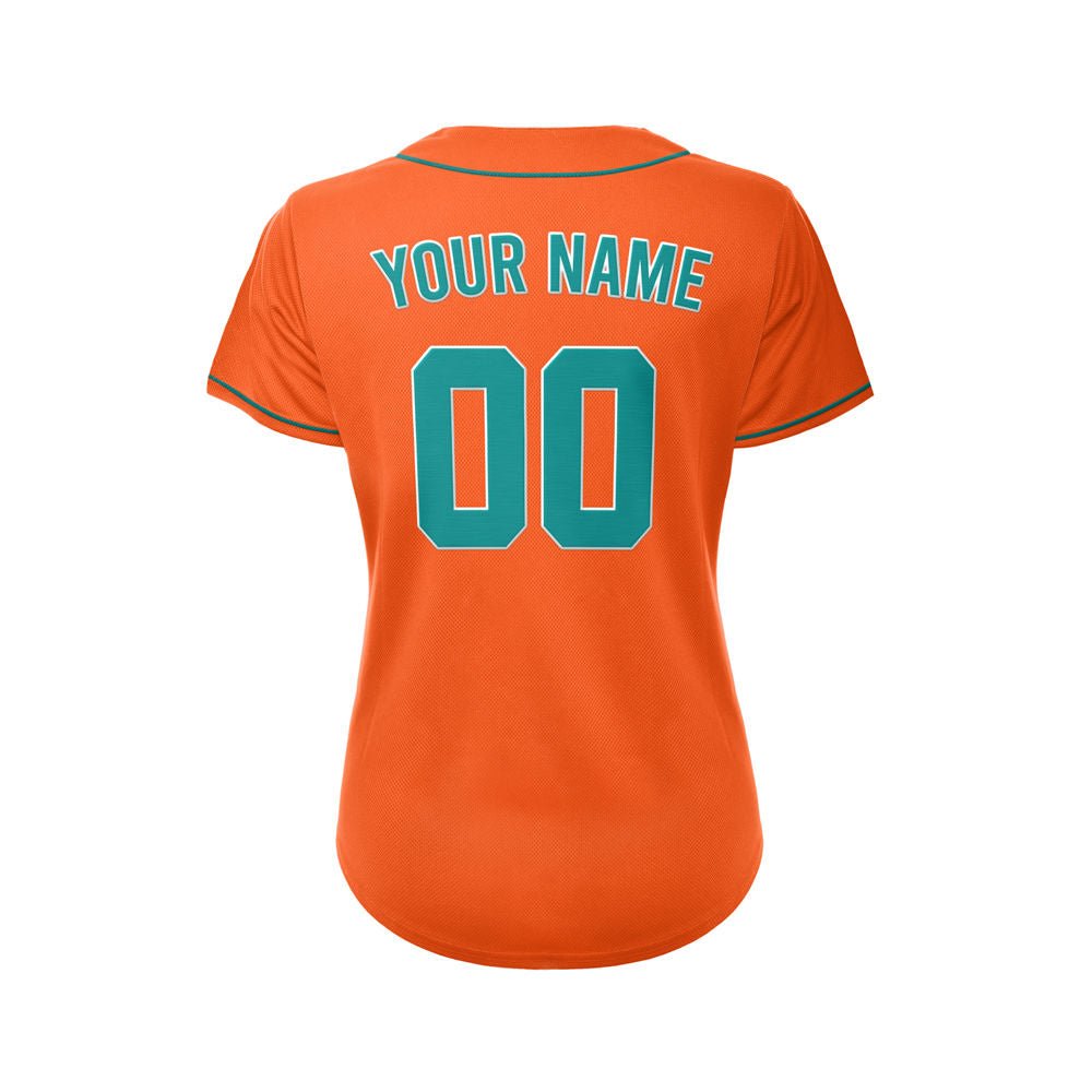 Women's Custom Orange Button Down Baseball Jersey