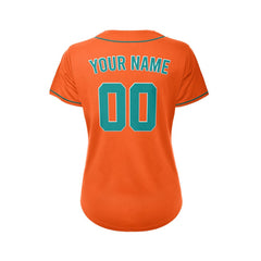Women's Custom Orange Button Down Baseball Jersey